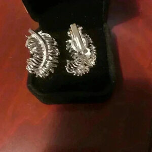 VINTAGE feather one  of a kind earrings